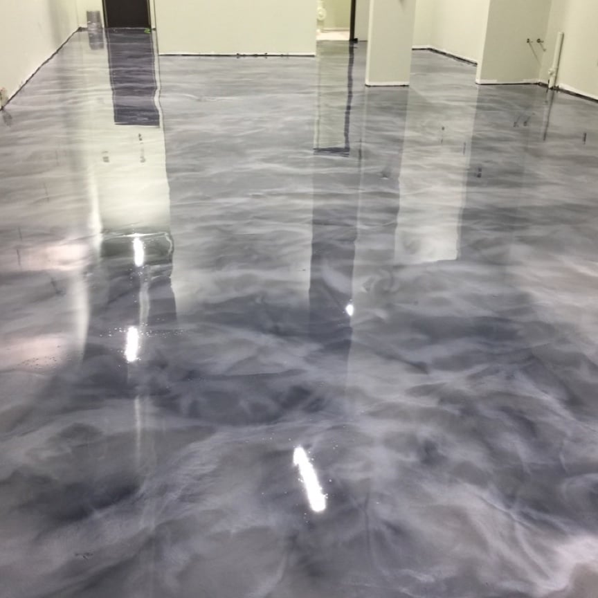 Metallic epoxy garage sales floor cost